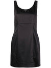 Triangle Logo Sleeveless Short Dress Black - PRADA - BALAAN 2