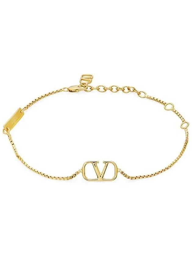 V Logo Signature Bracelet Gold - VALENTINO - BALAAN 4