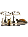 Metallic Leather Ballerinas Platinum Gold - PRADA - 6