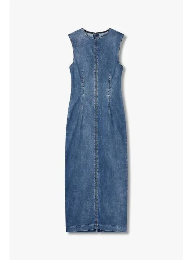 Back Slit Easy Denim Dress Kendi Midi Washed Indigo - REFORMATION - BALAAN 1