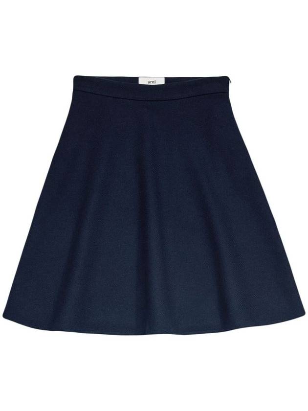 AMI Paris Viring-Wool Blend A-Line Skirt - AMI - BALAAN 1