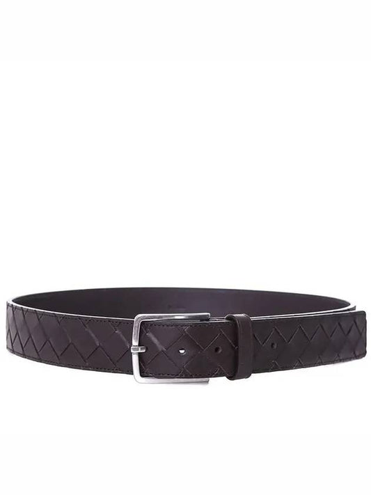 Intrecciato Leather Belt Dark Brown - BOTTEGA VENETA - BALAAN 2