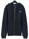 Quentin Logo Cotton ZIp Up Hoodie Navy - A.P.C. - BALAAN 2