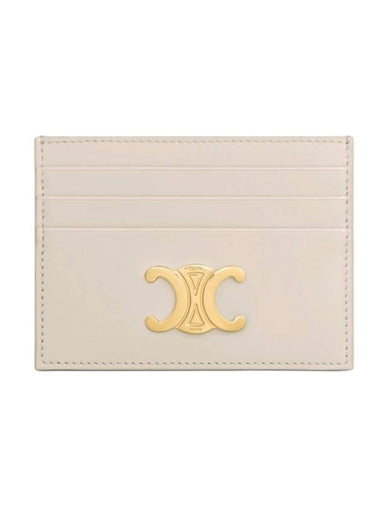 Triomphe Shiny Calfskin Card Wallet Pale Beige - CELINE - BALAAN 1