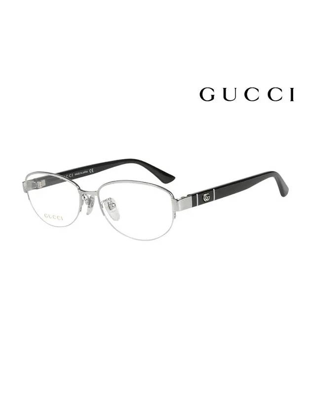 Eyewear Oval Glasses Silver Black - GUCCI - BALAAN 3