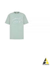 Handwriting Logo Short Sleeve T-Shirt Blue - DIOR - BALAAN 2