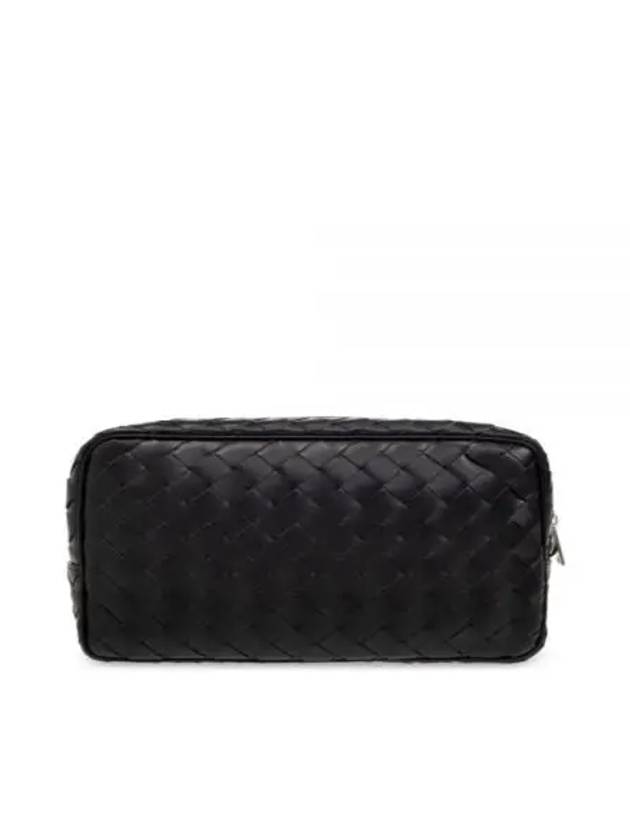 Intrecciato Zipper Leather Pouch Bag Black - BOTTEGA VENETA - BALAAN 2