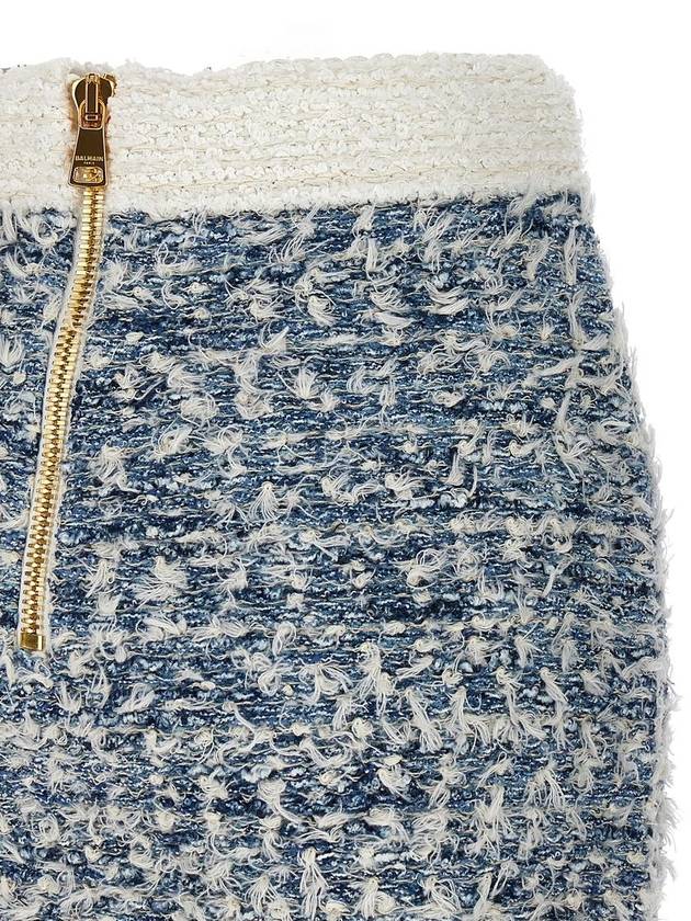 Balmain Fringed Tweed Skirt - BALMAIN - BALAAN 4