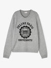 University Logo Cashmere Knit Top Grey - CELINE - BALAAN 3