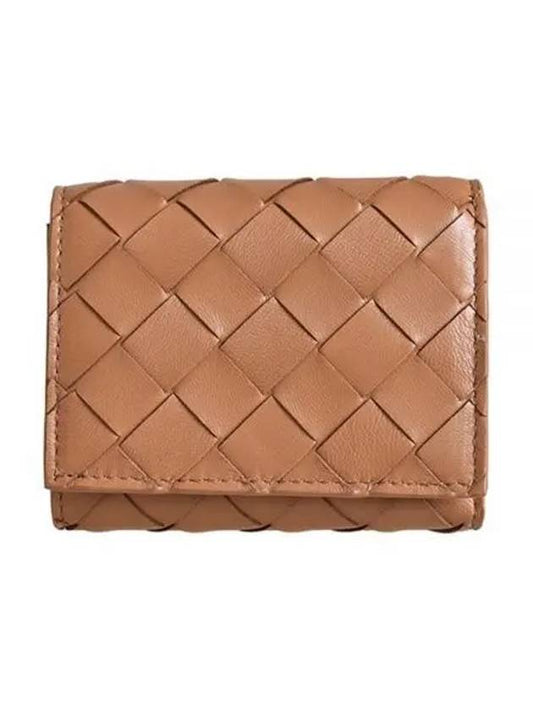 Intrecciato Trifold Half Wallet Caramel - BOTTEGA VENETA - BALAAN 2