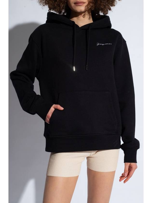 Jacquemus ‘Brode’ Hoodie With Logo, Women's, Black - JACQUEMUS - BALAAN 3