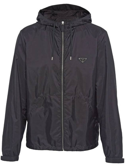 Men's Logo Nylon Hooded Jacket Black - PRADA - BALAAN 2