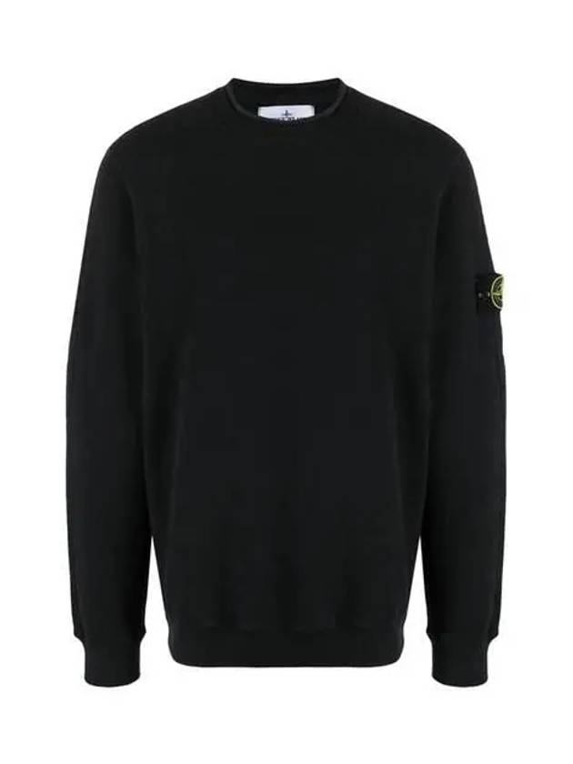 Stretch Cotton Fleece Mock Turtleneck Sweatshirt Black - STONE ISLAND - BALAAN 3