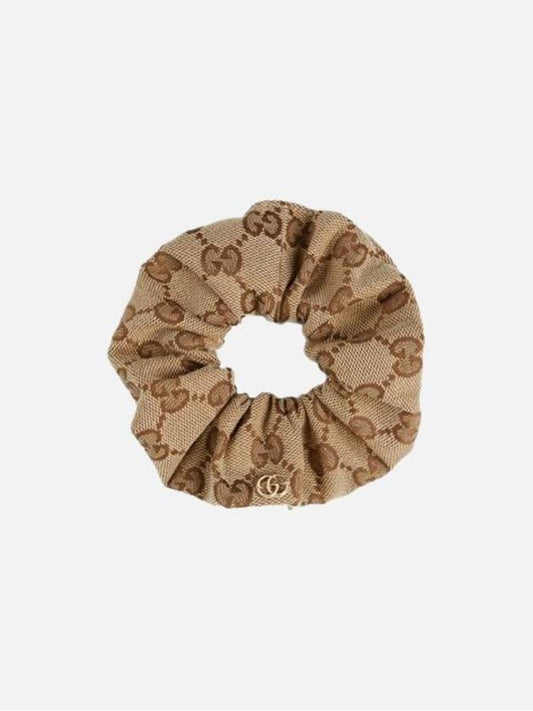 GG Logo Plaque Canvas Scrunchie Beige - GUCCI - BALAAN 2