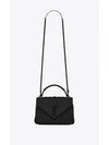 Women's College Matelasse Monogram Medium Satchel Shoulder Bag Black - SAINT LAURENT - BALAAN 2