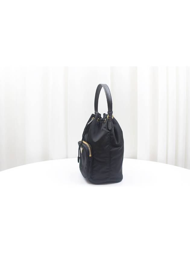 Pocono Duet Re Nylon Black Top Handle Bucket Bag 1BH038 - PRADA - BALAAN 4