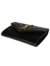 Monogram Envelope Small Half Wallet Black Gold - SAINT LAURENT - BALAAN 6