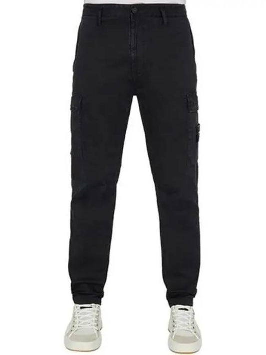 Cotton Cargo Straight Pants Black - STONE ISLAND - BALAAN 2