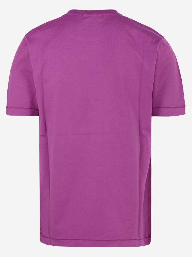 Logo Patch Cotton Short Sleeve T-Shirt Magenta - STONE ISLAND - BALAAN 3