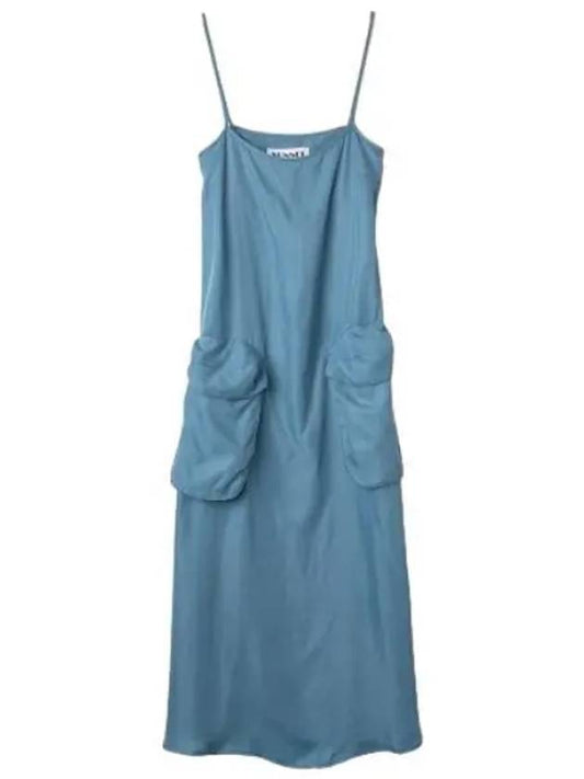 Pocket sleeveless dress slate blue - SUNNEI - BALAAN 1