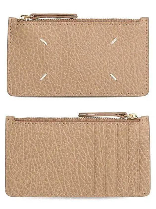 Pebble Leather Stitch Logo Zipper Card Wallet Biche - MAISON MARGIELA - BALAAN 2