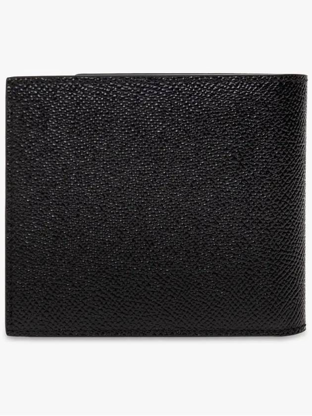 Logo Plaque Calf Leather Half Wallet Black - DOLCE&GABBANA - BALAAN 4