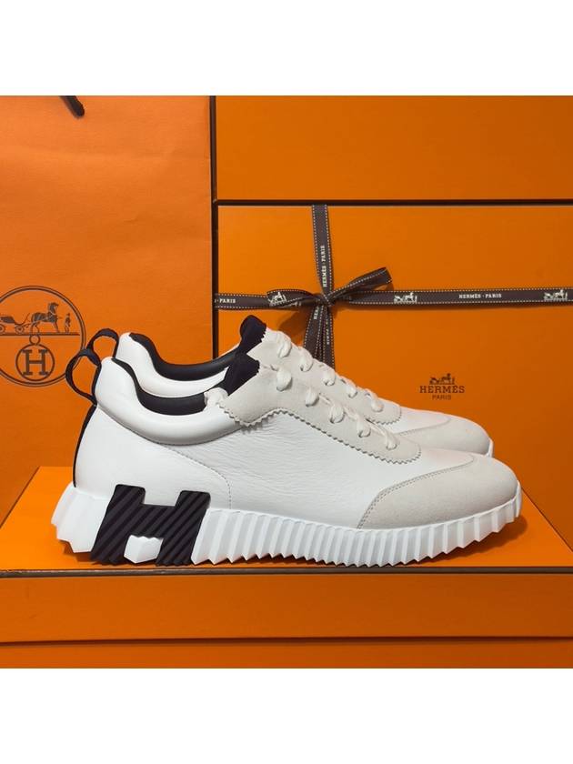 Bouncing Low Top Sneakers Blanc Noir - HERMES - BALAAN 4