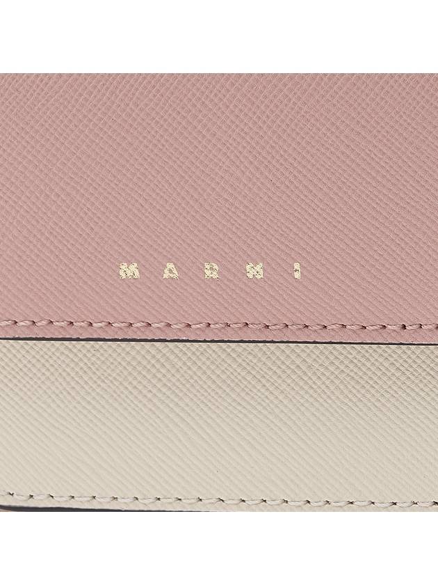 Saffiano Tri-Fold Half Wallet Pink - MARNI - BALAAN 7