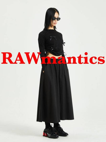 Ribbon Shirring Cotton Blouse Black - RAWMANTICS - BALAAN 2