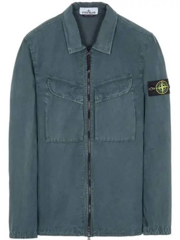 Wappen Patch Old Effect Zip-Up Jacket Dark Green - STONE ISLAND - BALAAN 2