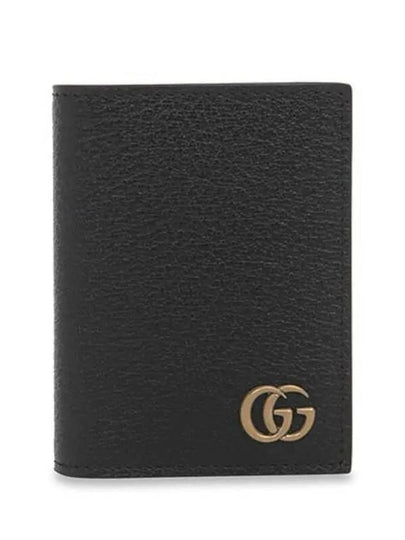 GG Marmont Leather Card Wallet Black - GUCCI - BALAAN 2