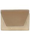 Logo Leather Half Wallet Beige - MARNI - BALAAN 2