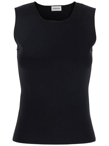 Black Sleeveless Crew Neck Shirt In Viscose Blend Woman - P.A.R.O.S.H. - BALAAN 1