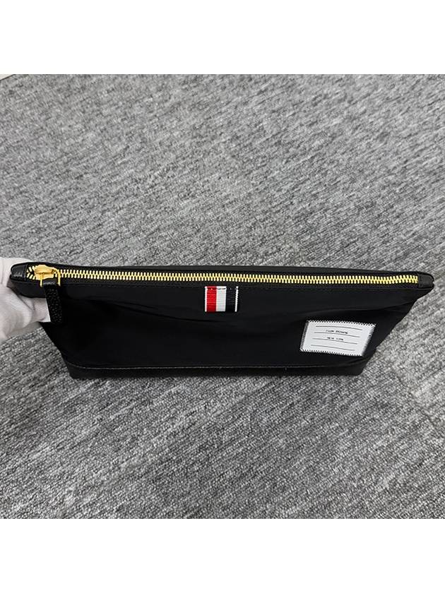 Nylon Large Zip Pouch Bag Black - THOM BROWNE - BALAAN 6