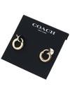 Pave Huggie Earrings Gold - COACH - BALAAN 7