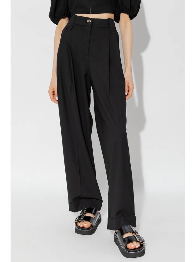 Ganni Pleat-front Trousers, Women's, Black - GANNI - BALAAN 3