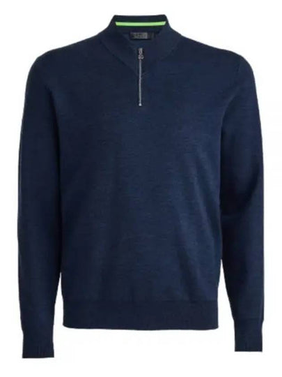 Golf PLAITED MERINO WOOL QUARTER ZIP SWEATER G4MF23S200 INK Men's Merino Wool Quarter Zip Sweater - G/FORE - BALAAN 2