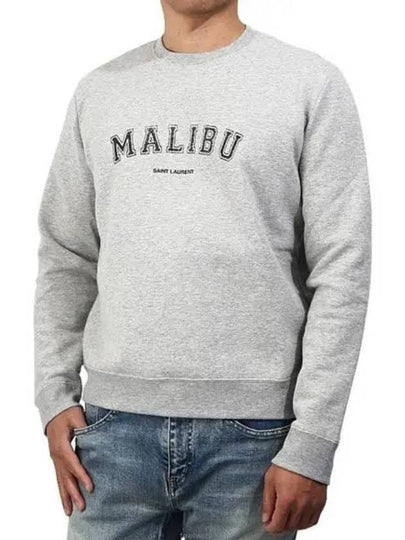 Malibu Graphic Crew Neck Sweatshirt Grey - SAINT LAURENT - BALAAN 2