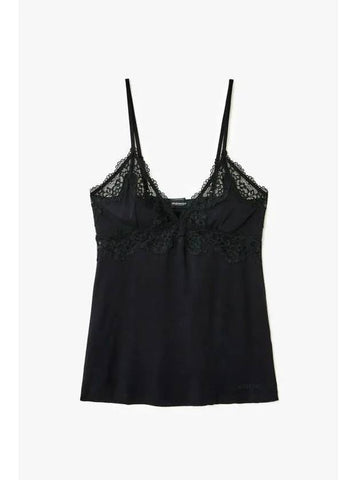 UNDERWEAR ARMANI 30 9 29 Women s Flower Embroidery Lace Tank Top Black - EMPORIO ARMANI - BALAAN 1