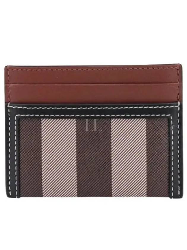 Check Two-Tone Leather Card Wallet Dark Birch Brown - BURBERRY - BALAAN 2