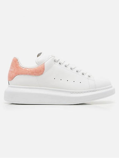 Oversized Pastel Pink Tab Low Top Sneakers White - ALEXANDER MCQUEEN - BALAAN 1