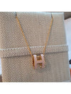 Mini Pop H Pendant Necklace Gold Rose Dragee - HERMES - BALAAN 3