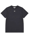 Relax Rhinestone Logo Cotton Short Sleeve T-Shirt Dark Grey - GANNI - BALAAN 3