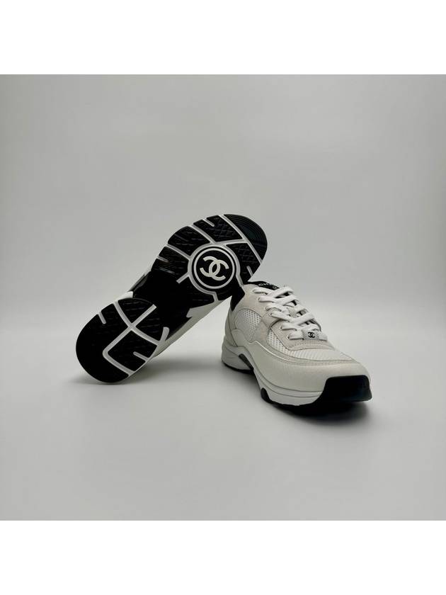 CC Logo Suede Tennis Low Top Sneakers Black - CHANEL - BALAAN 9