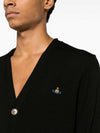 Embroidery Logo Fine Wool Cardigan Black - VIVIENNE WESTWOOD - BALAAN 3