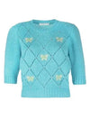 Women's Butterfly Embroidered Knit Top Blue - ALESSANDRA RICH - BALAAN 2