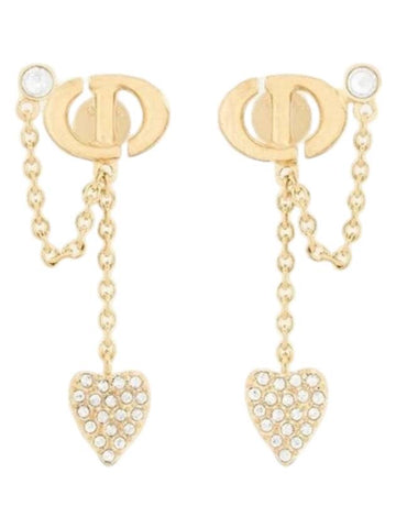 CD Navy Earrings Gold - DIOR - BALAAN 1