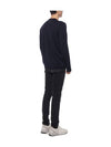 Regular Fit Crew Neck Wool Knit Top Navy - STONE ISLAND - BALAAN 7