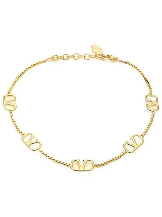 V Logo Signature Metal Bracelet Gold - VALENTINO - BALAAN 4