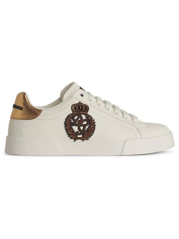 Dolce & Gabbana 'Portofino' White Leather Sneakers - DOLCE&GABBANA - BALAAN 1